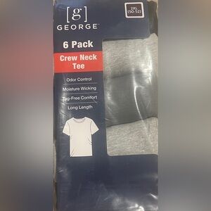 George 6 Pack Crew Neck Tee Moisture Wicking  2XL (50-52)